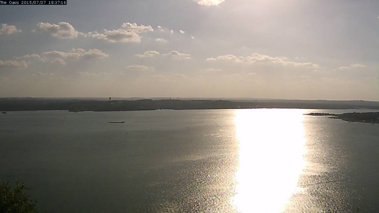 Lake Travis webcam, July 27, 2015 5:45 PM CT