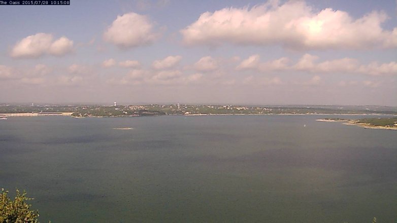 Lake Travis webcam, July 28, 2015 9:20 AM CT