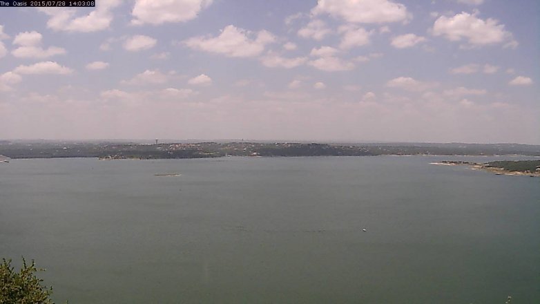 Lake Travis webcam, July 28, 2015 1:10 PM CT