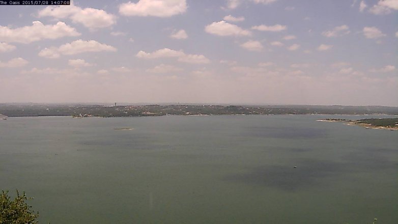 Lake Travis webcam, July 28, 2015 1:15 PM CT