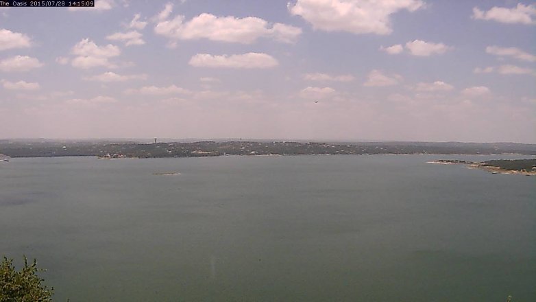 Lake Travis webcam, July 28, 2015 1:20 PM CT