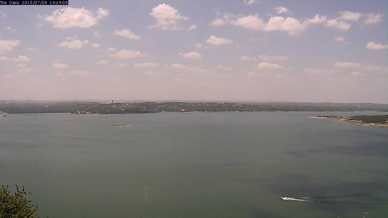 Lake Travis webcam, July 28, 2015 1:25 PM CT