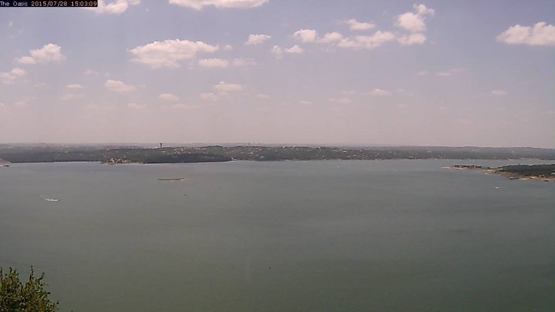 Lake Travis webcam, July 28, 2015 2:10 PM CT