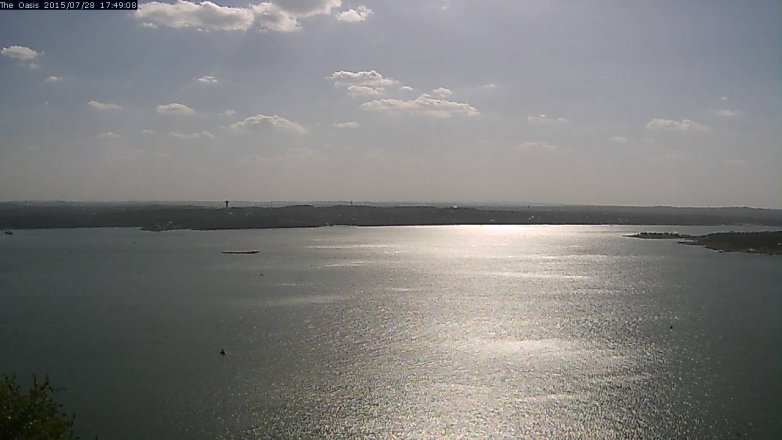 Lake Travis webcam, July 28, 2015 4:55 PM CT