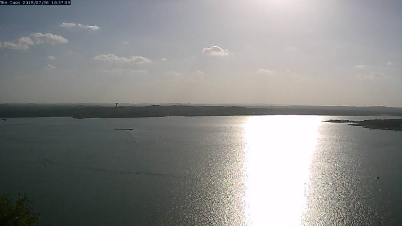 Lake Travis webcam, July 28, 2015 5:45 PM CT