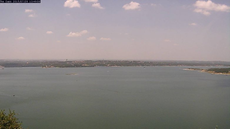 Lake Travis webcam, July 29, 2015 12:55 PM CT