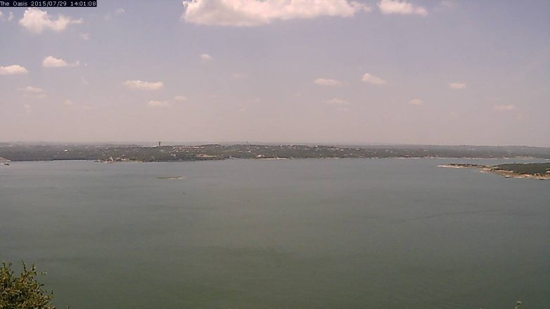 Lake Travis webcam, July 29, 2015 1:05 PM CT