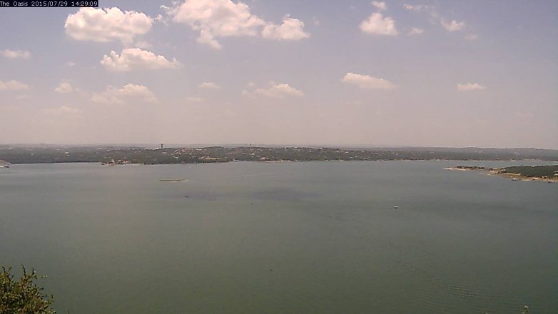 Lake Travis webcam, July 29, 2015 1:35 PM CT
