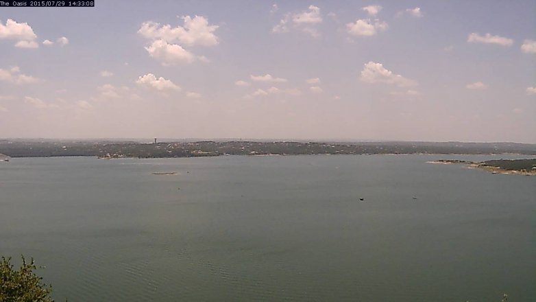 Lake Travis webcam, July 29, 2015 1:40 PM CT