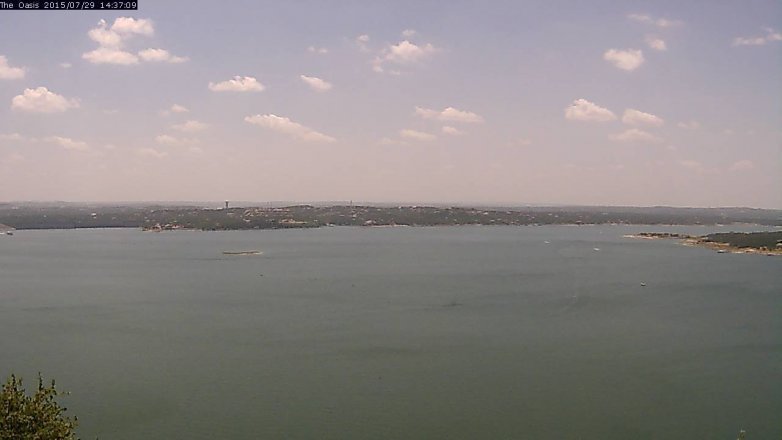 Lake Travis webcam, July 29, 2015 1:45 PM CT