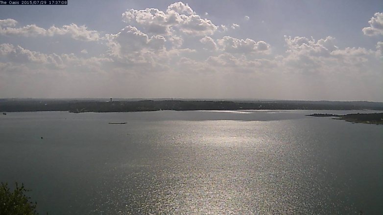 Lake Travis webcam, July 29, 2015 4:45 PM CT