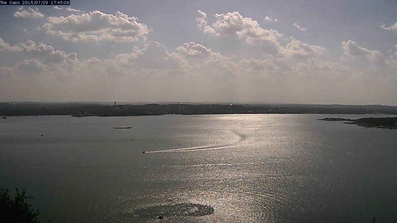 Lake Travis webcam, July 29, 2015 4:50 PM CT