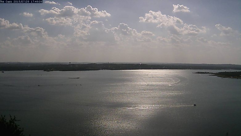 Lake Travis webcam, July 29, 2015 4:55 PM CT