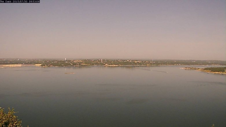 Lake Travis webcam, July 30, 2015 9:00 AM CT