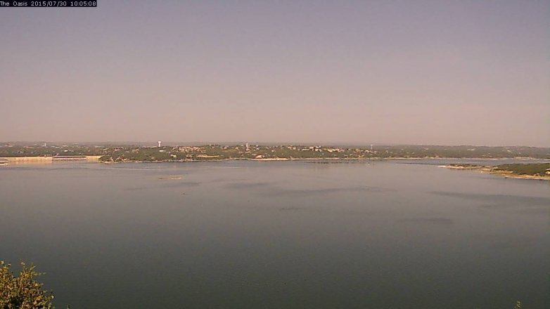 Lake Travis webcam, July 30, 2015 9:10 AM CT