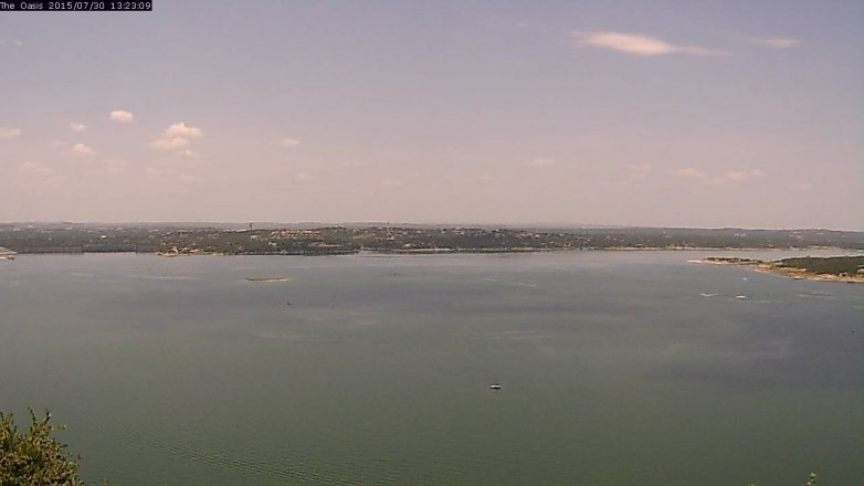 Lake Travis webcam, July 30, 2015 12:30 PM CT
