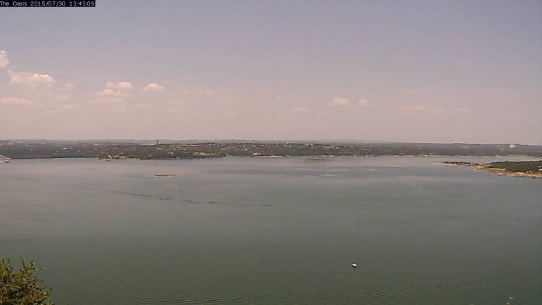 Lake Travis webcam, July 30, 2015 12:50 PM CT