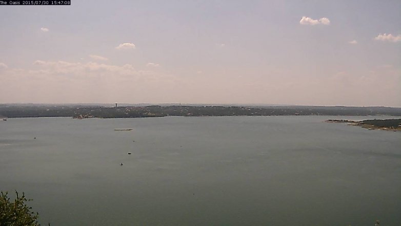 Lake Travis webcam, July 30, 2015 2:55 PM CT