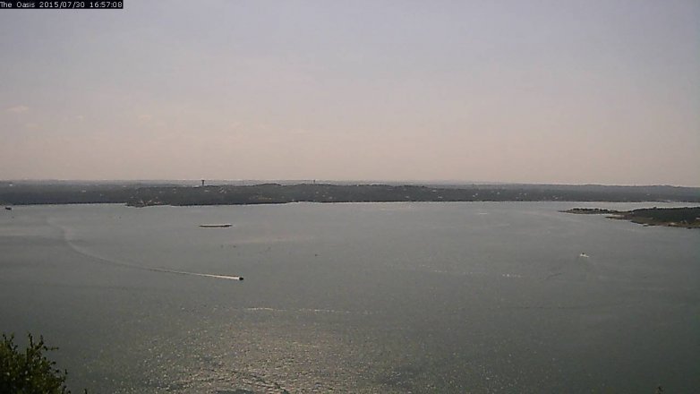 Lake Travis webcam, July 30, 2015 4:05 PM CT