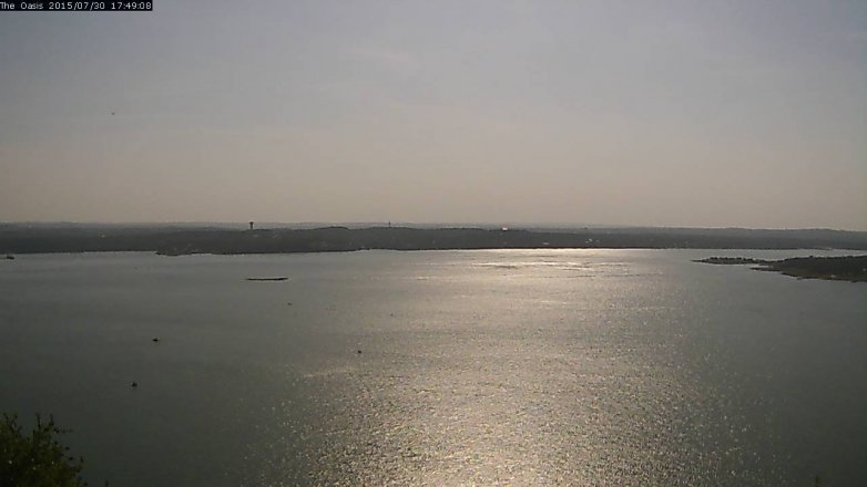 Lake Travis webcam, July 30, 2015 4:55 PM CT