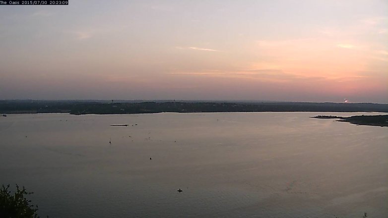 Lake Travis webcam, July 30, 2015 7:30 PM CT