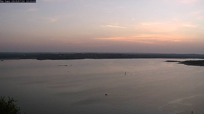 Lake Travis webcam, July 30, 2015 7:40 PM CT
