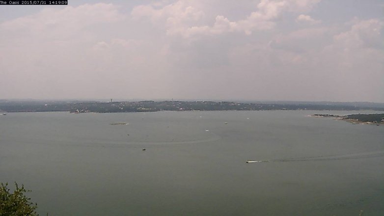 Lake Travis webcam, July 31, 2015 1:25 PM CT