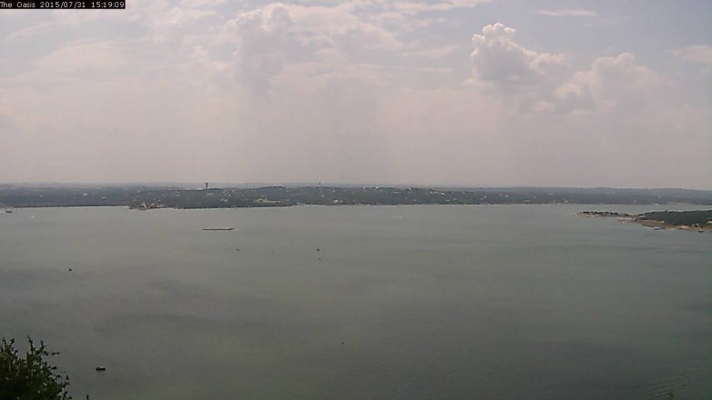 Lake Travis webcam, July 31, 2015 2:25 PM CT