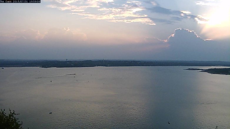 Lake Travis webcam, July 31, 2015 7:05 PM CT