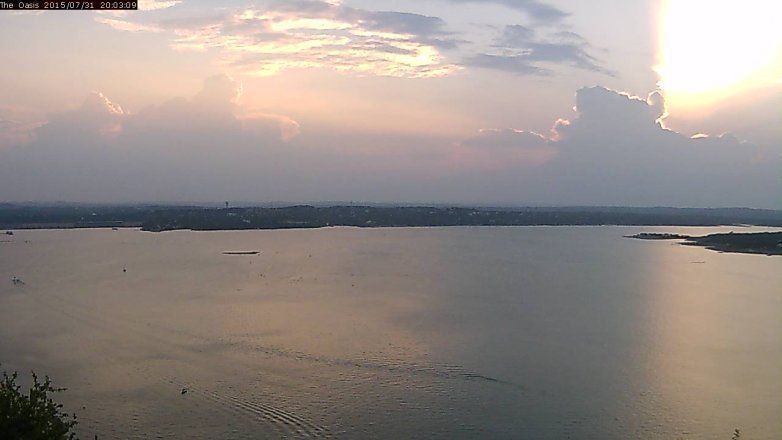 Lake Travis webcam, July 31, 2015 7:10 PM CT