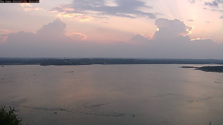 Lake Travis webcam, July 31, 2015 7:20 PM CT