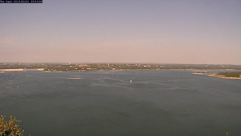 Lake Travis webcam, August 1, 2015 9:00 AM CT