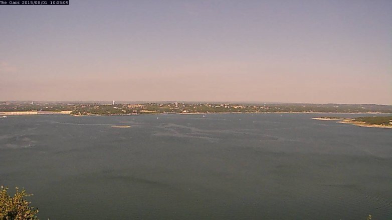 Lake Travis webcam, August 1, 2015 9:10 AM CT