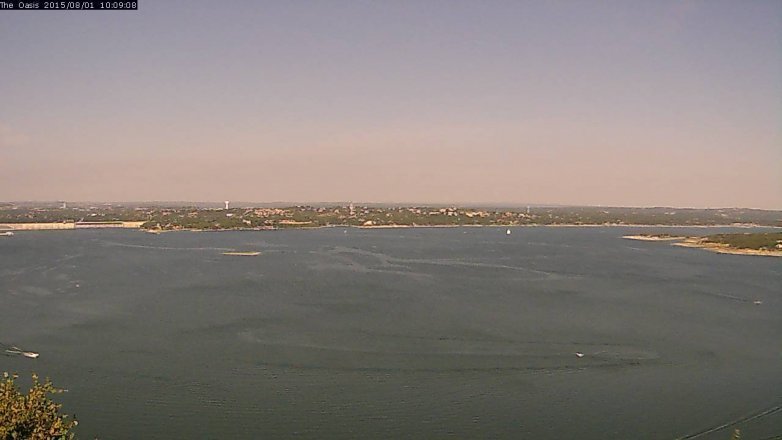 Lake Travis webcam, August 1, 2015 9:15 AM CT