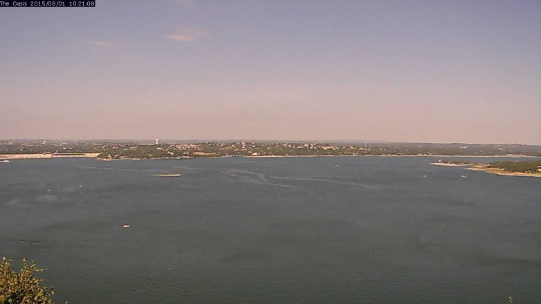 Lake Travis webcam, August 1, 2015 9:30 AM CT