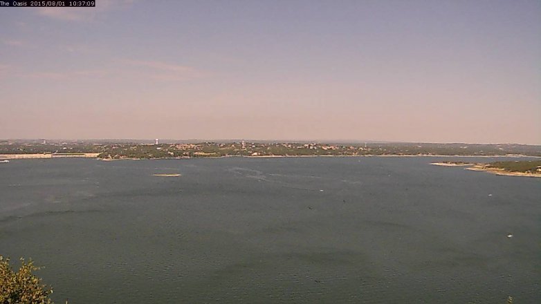 Lake Travis webcam, August 1, 2015 9:45 AM CT