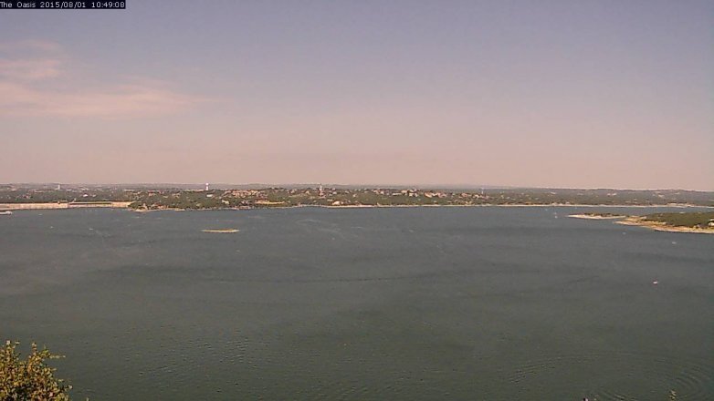 Lake Travis webcam, August 1, 2015 9:55 AM CT