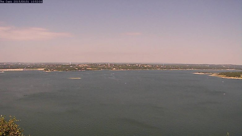 Lake Travis webcam, August 1, 2015 10:00 AM CT