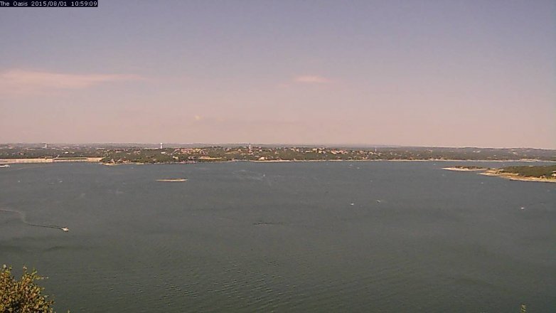 Lake Travis webcam, August 1, 2015 10:05 AM CT