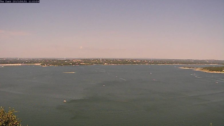Lake Travis webcam, August 1, 2015 10:10 AM CT