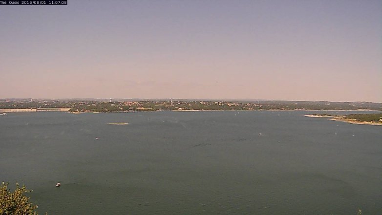 Lake Travis webcam, August 1, 2015 10:15 AM CT