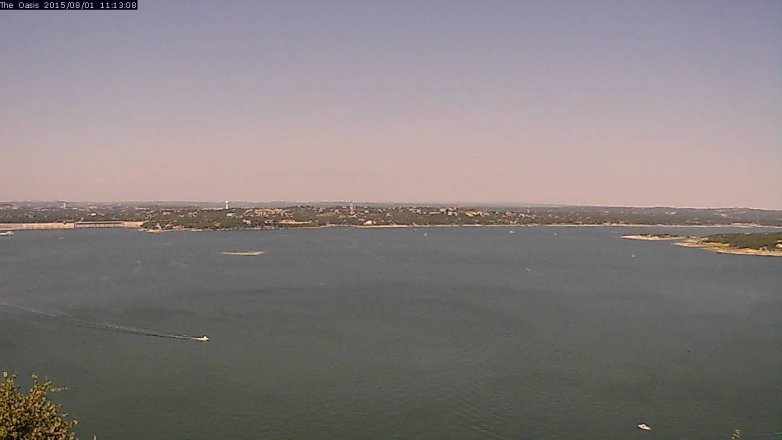 Lake Travis webcam, August 1, 2015 10:20 AM CT