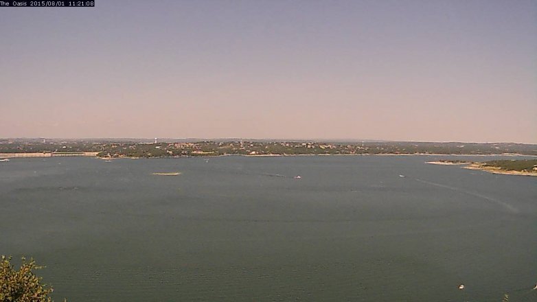 Lake Travis webcam, August 1, 2015 10:30 AM CT