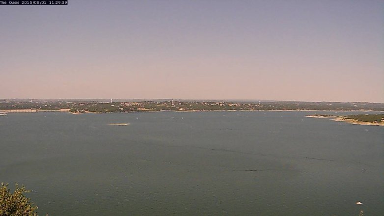 Lake Travis webcam, August 1, 2015 10:35 AM CT