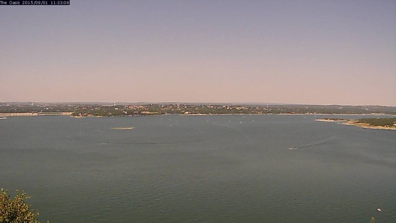 Lake Travis webcam, August 1, 2015 10:40 AM CT