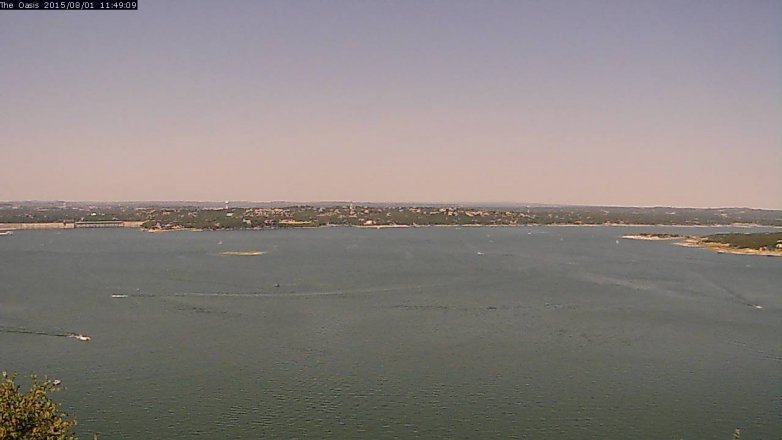 Lake Travis webcam, August 1, 2015 10:55 AM CT