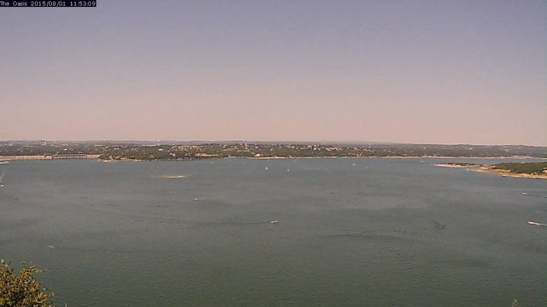 Lake Travis webcam, August 1, 2015 11:00 AM CT