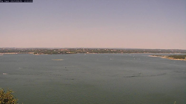 Lake Travis webcam, August 1, 2015 11:10 AM CT