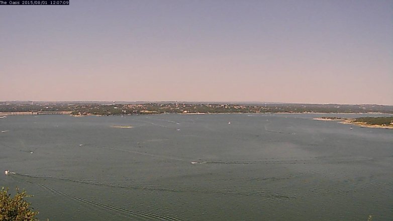 Lake Travis webcam, August 1, 2015 11:15 AM CT
