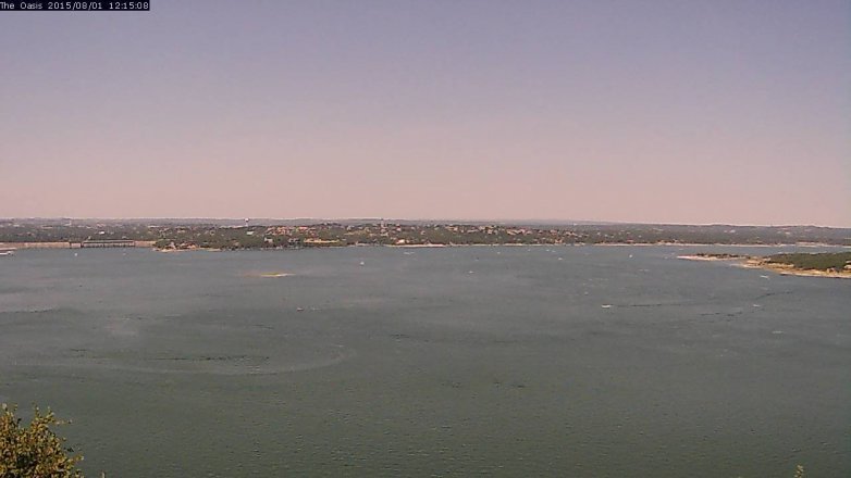 Lake Travis webcam, August 1, 2015 11:20 AM CT